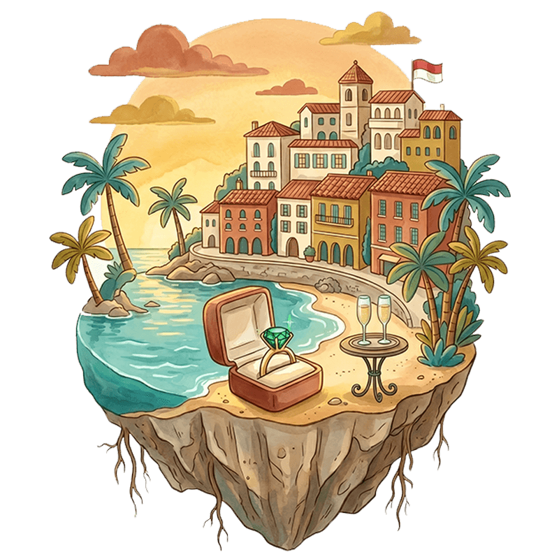 Mónaco - anillo y champán